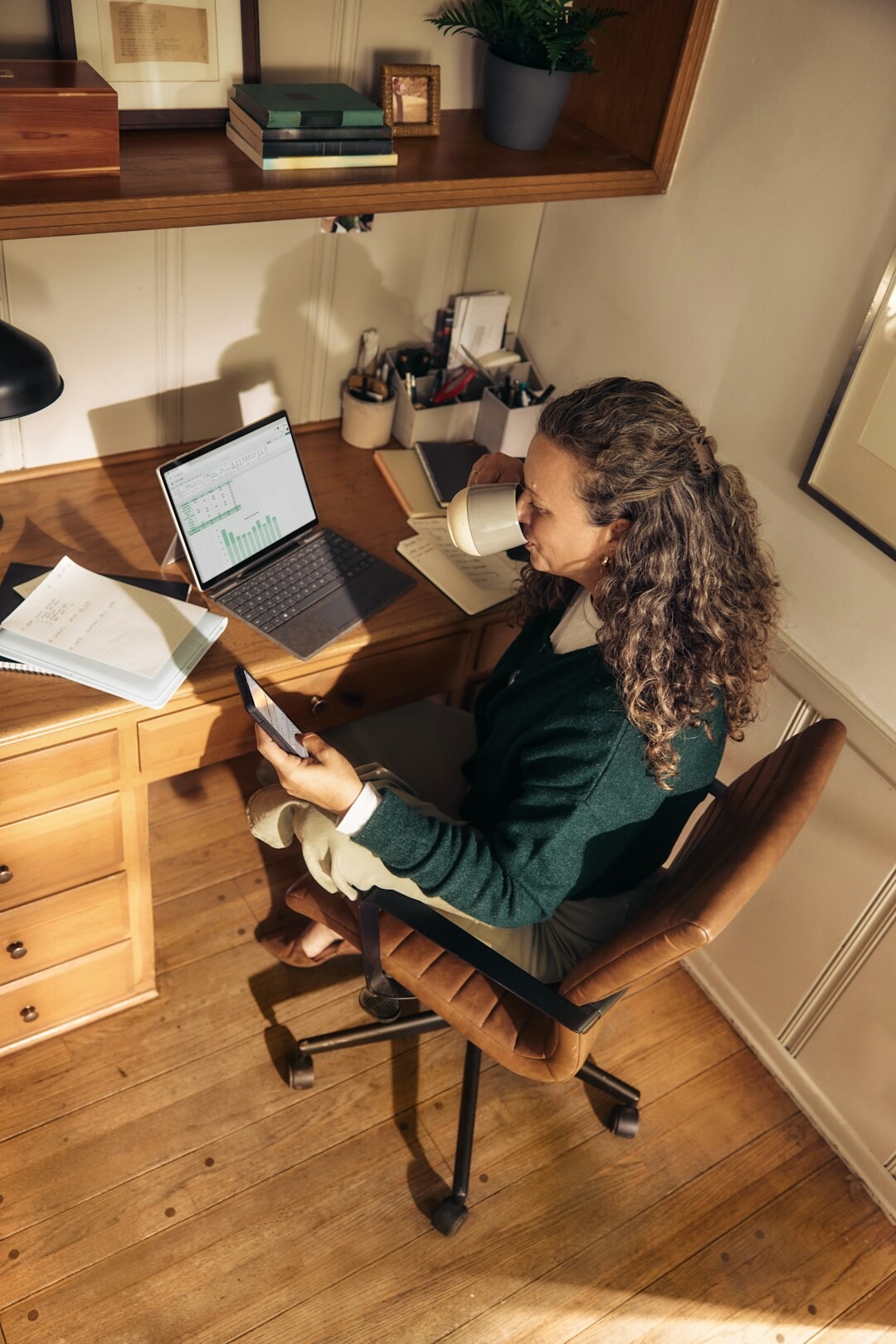 person working from home