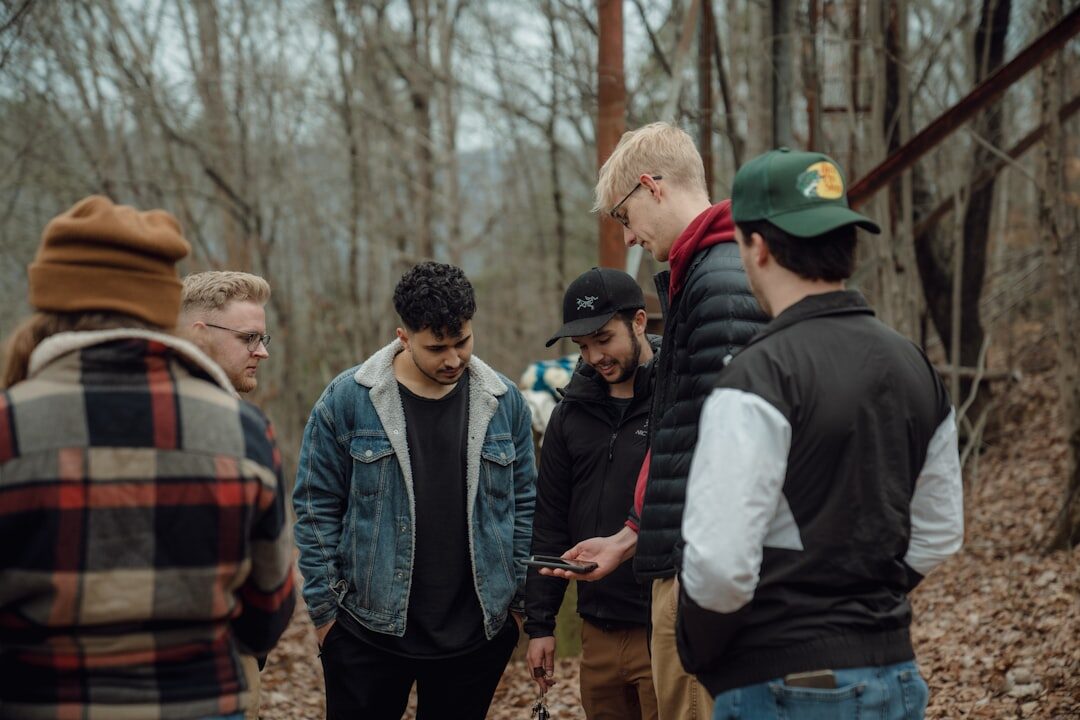 group discussion outdoors