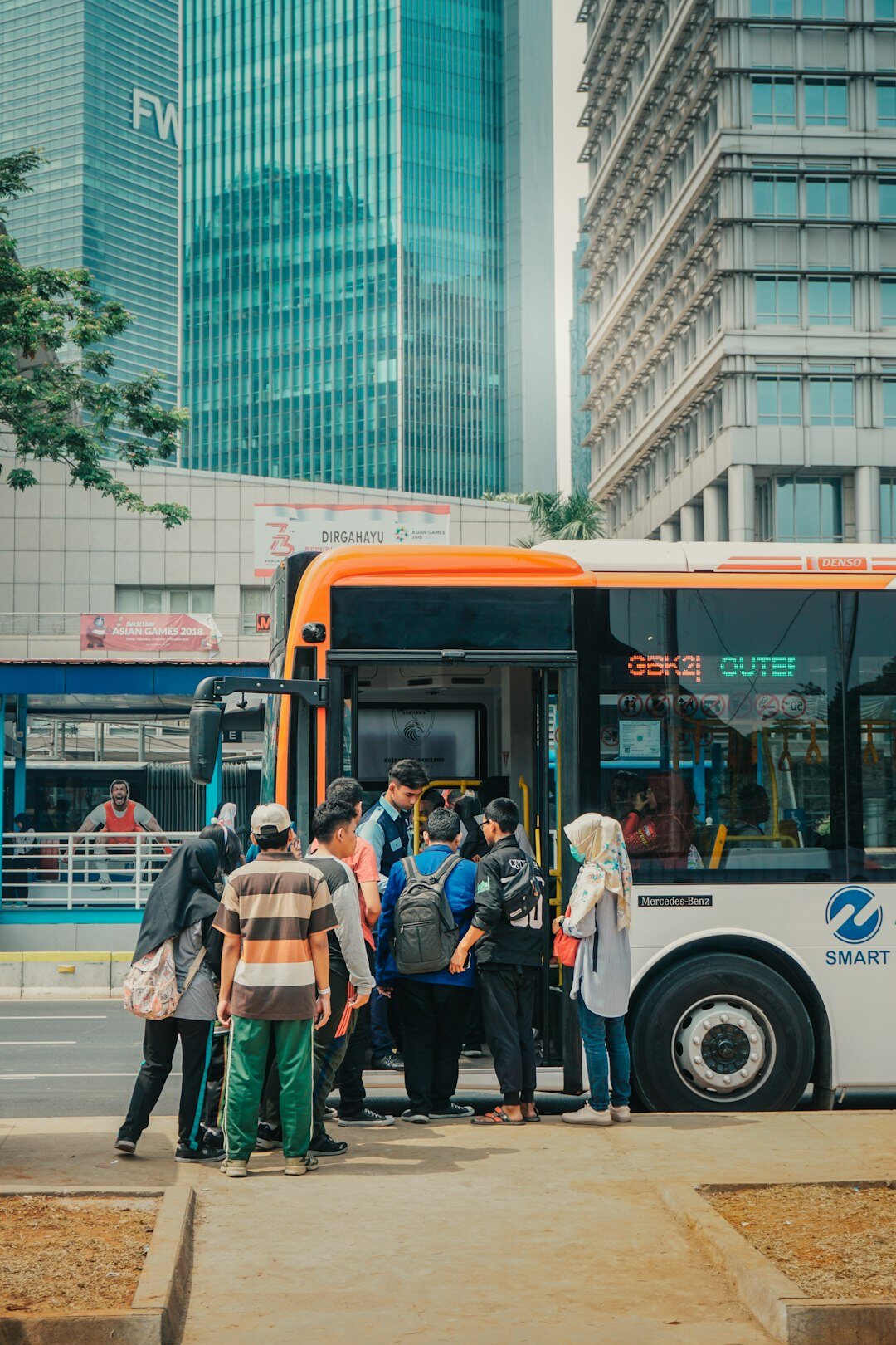 person commuting by bus